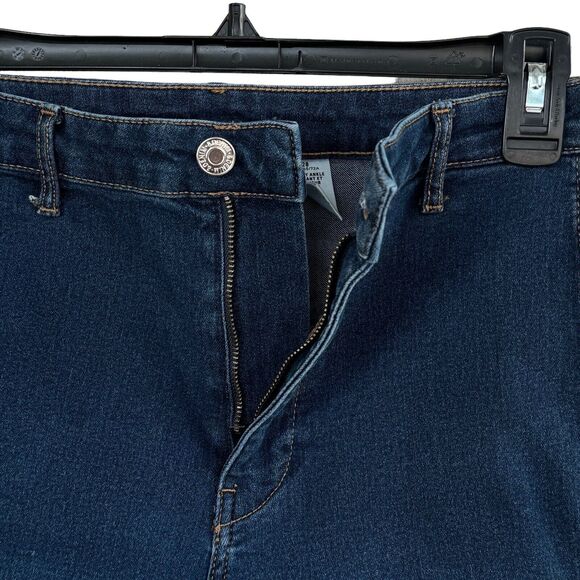 &Denim SZ 28 Skinny Ankle Jeans High-Rise Pocket Stretch Zip-Fly Flat Front Blue - Picture 3 of 9